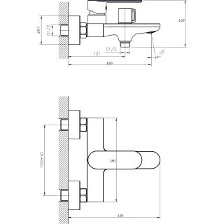Смеситель для ванны с коротким изливом RUSH Luson (LU1630-44)